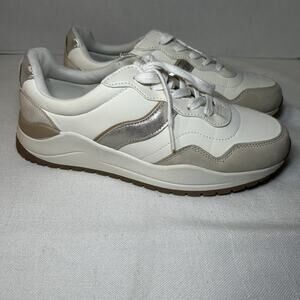 Time and Tru Women's Lace Up Shoes Size 7W Memory Foam Multicolor